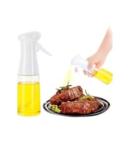 Cam Sprey Yağdanlık, Çok Amaçlı Cam Şişe Limon, Sirke, Airfryer Yağ Spreyi Püskürtücü 200 ml (Şeffaf Hologram)