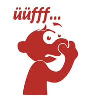 Komik Uff Koku Dekoratif Klozet Banyo Sticker Kırmızı (Karışık)