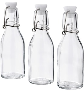 3 Adet Cam-Vakumlu Su Şişesi 15 cl Sos-Yağ Şişesi