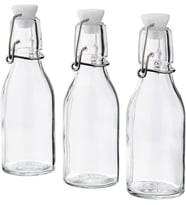 3 Adet Cam-Vakumlu Su Şişesi 15 cl Sos-Yağ Şişesi