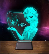 Elsa 2 Disney Frozen Figürlü Üç Boyutlu Çocuk Odası Gece Lambası