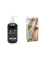 Jean's Color Mor 250ml. Blue Amonyaksız Balyaj Renkli Saç Boyası + Bianna Açıcı Set