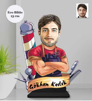 Kişiye Özel Berber Erkek Ahşap Eco Biblo -2