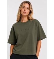 Nike Sportswear Luxe SS Oversized Womens Tee Boxy Bol Kesim Kadın Tişört Haki