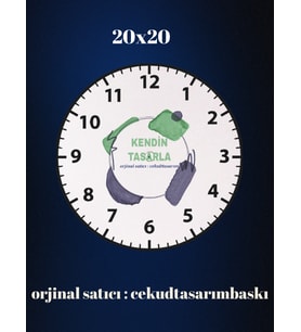 Kişiye Özel ADF Malzemeli 20 cm Yuvarlak Duvar Saati - Modern Tasarım (Düz Beyaz)
