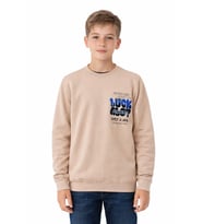 Erkek Çocuk Önü Arkası Baskılı Sweatshirt BGL-ST05237 (Taş)