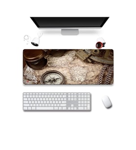 SonicTouch UltraGrand Gezginci Kaşif Gamer Oyuncu Xxl Kahverengi Klavye Mouse Pad 40x90Cm