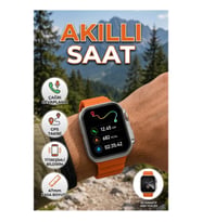 47 MM Akıllı Saat GPS Destekli Bluetooth Arama Nabız ve Uyku Takipli Turuncu Kordon