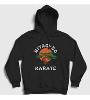Presmono Unisex Beyaz Miyagi Do Karate Cobra Kai Kapüşonlu Sweatshirt 471120tt (Siyah)
