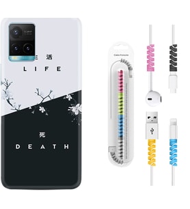 Vivo Y11S Y21S Y20 Y20S Y70 Kılıf Kablo Koruma Spiral Silikon Life and Death 1339