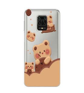 Redmi Note 9 Pro / 9s Uyumlu Bear Tasarımlı Şeffaf Telefon Kılıfı