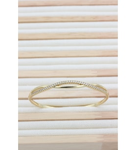 STİL İNCİSİ/XUPING JEWELRY SARMAL ZİRKON TAŞLI KELEPÇE (Altın Rengi)