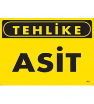 Tehlike Asit Uyarı Levhası 25X35 Kod:762