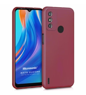 Microsonic Matte Silicone TECNO Spark 6 Go Kılıf Mor