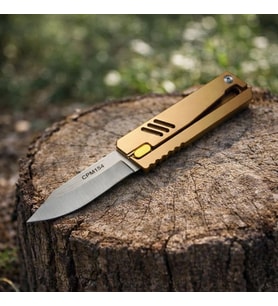 Knivox Sibirya Company CPM 154 Çelik Sürgülü Çakı - Gold Seri