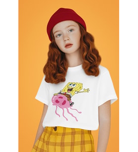 Süngerbob Baskılı Unisex Çizgi Film Çocuk Tişört (1-12 Yaş)