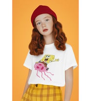 Süngerbob Baskılı Unisex Çizgi Film Çocuk Tişört (1-12 Yaş)