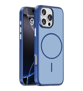 iPhone 16 Pro Max Kılıf MagSafe Şarj Özellikli Ultra İnce Mat Soft Lora PC Kapak Lacivert