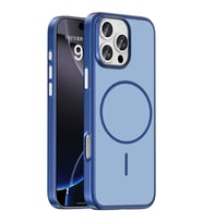 iPhone 16 Pro Max Kılıf MagSafe Şarj Özellikli Ultra İnce Mat Soft Lora PC Kapak Lacivert