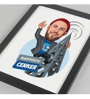 Kişiye Özel Radyocu Erkek Karikatürlü Resim Çerçevesi