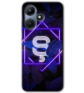 İnfinix Hot 30i Kılıf HD Desen Baskılı Kılıf - Dark Neon Yaprak Ş Harfi