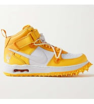 Nike Air Force 1 Mid Off-White SP AF1 Special Series Unisex Leather Sneaker Özel Seri Hakiki Deri Unisex Günlük Spor Ayakkabı Sarı