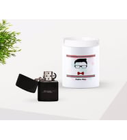 BK Gift Kişiye Özel Babalar Günü Hediyesi Yakışıklı Babam Tasarımlı Seramik Kül Tablası ve Benzinli Çakmak Seti-4 (Model 1)