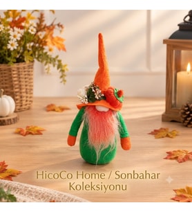 Gnome Sonbahar Şans Cücesi - Cadılar Bayramı / Halloween - Dekoratif Obje/Figür/Hediyelik El Emeği Aksesuar