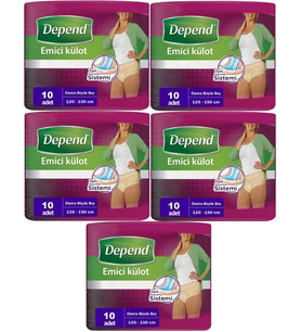 Depend Emici Külot Hasta Bezi XL - Extra Büyük Kadın 50 Adet (5PK*10)