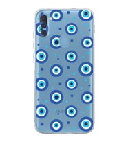 PrintiFy Samsung Galaxy A11 ile Uyumlu Nazar Boncuğu 1 Baskılı Kamera Korumalı Şeffaf Silikon Kılıf