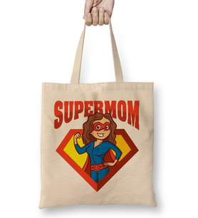 En Çok Satılan Supermom Süperanne Bez Çanta Uzun Saplı