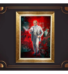 Altın Varaklı Çerçeveli Paspartulu Atatürk Tablo z4656 (Gold)