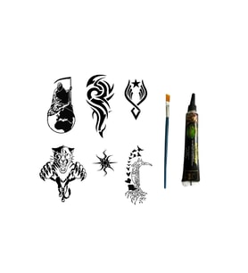Tribal Felsefik Hint Kınasıyla Geçici Dövme Yapma Kiti