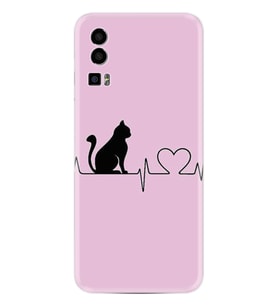 General Mobile Gm 23 Kılıf Resimli Desenli Baskılı Silikon Pink Cat Heart 1303