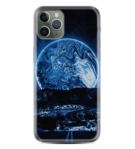 Apple iPhone 11 12 13 14 Pro Max Kılıf Desemli Silikon Mavi Gece 1605