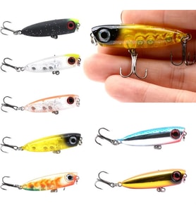 Valkyrie 7 Adet Zıpır Rapala Olta Yem Seti - 4.8cm - 3.8gr Bilyalı 3D Göz Karbon Çelik İğne 7 Farklı Renk