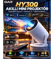 LED Multimedya Projeksiyon Cihazı HDMI USB Girişli Yüksek Parlaklık Kaplamalı Lens Ev Sineması Taşınabilir Projektör [Full HD Destekli]