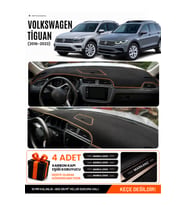 VOLKSWAGEN TİGUAN (2016-2023) Uyumlu Torpido Örtüsü Torpido Kılıfı - Siyah Kahverengi