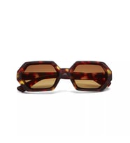 Okkia Andrea Altıgen Unisex  Güneş Gözlüğü Klasik Havana (Kahverengi)