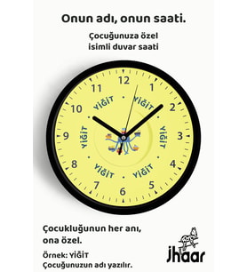 İsme Özel Gemileri Tutan Ahtapot Çocuk Odası Duvar Saati Orta Boy 30 cm Siyah Camlı Sessiz
