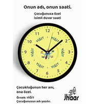 İsme Özel Gemileri Tutan Ahtapot Çocuk Odası Duvar Saati Orta Boy 30 cm Siyah Camlı Sessiz