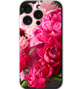 iPhone 15 Pro Uyumlu Kılıf HD Desen Baskılı Arka Kapak - Kırmızı Beyaz Gül