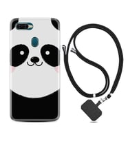 Oppo A5S A15 A16 A54 A55 A73 A74 Kılıf Boyun Askılı Silikon Sevimli Panda 1794
