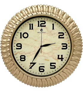 Bl-1074 Serisi Klasik Kadran Yaprak Desenli Sessiz Akar 30 Cm Duvar Saati
