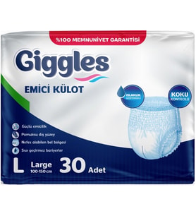 Giggles Hasta Bezi Yetişkin Emici Külot L-Büyük 30 Adet Tekli Pk