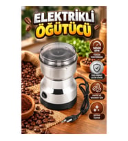 Kompakt Elektrikli Kahve ve Baharat Öğütücü – 14500 RPM Paslanmaz Çelik Gövdeli, Şeffaf Kapaklı