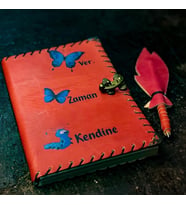 Kendine Zaman Ver Deri Defter (Kırmızı)