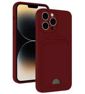 iPhone 15 Pro Max Kılıf Kelvin Kartvizitli Silikon - Bordo