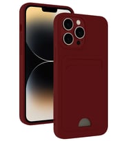 iPhone 15 Pro Max Kılıf Kelvin Kartvizitli Silikon - Bordo