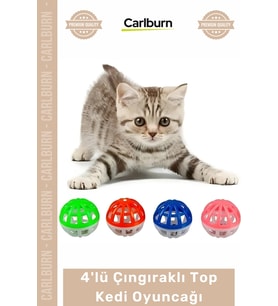 Özel Üretim Kedi Oyun Eğlence Canlı Renk Dayanıklı Aktif 4'lü Çıngıraklı Top Kedi Oyuncağı